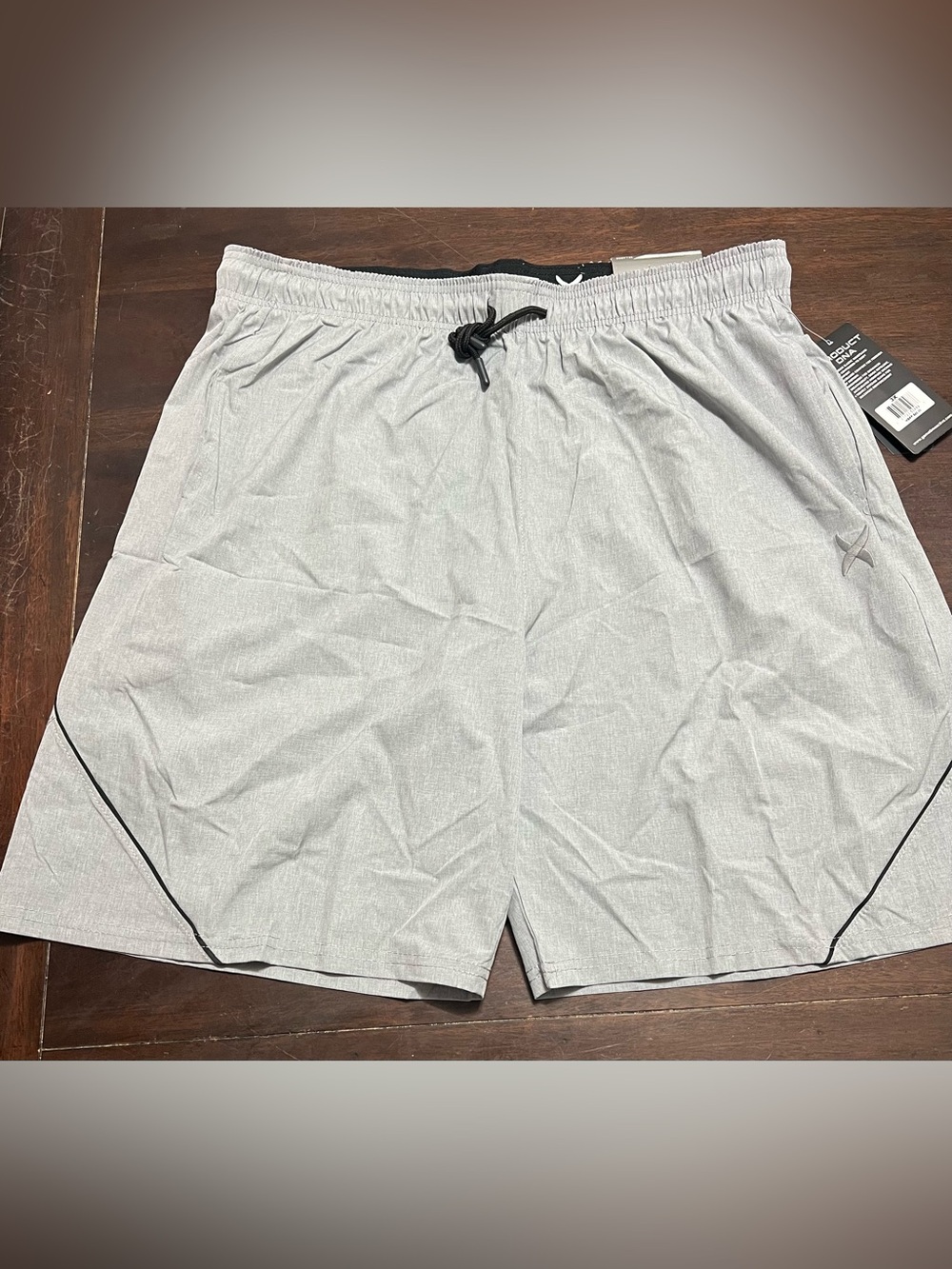 Game Time Men's Athletic Shorts in Light Gray with Black Trim